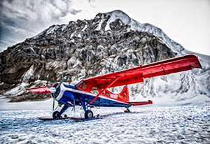 Gletscherlandung auf dem Denali - Mt. McKinley