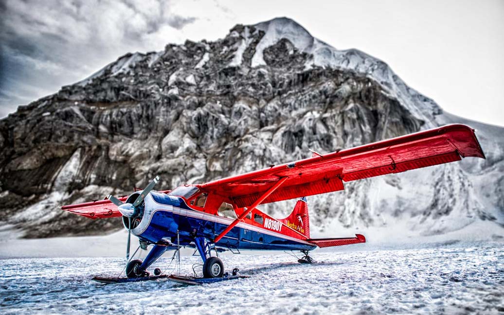 Gletscherlandung auf dem Denali (Mt. McKinley) mit dem Talkeetna Air Taxi