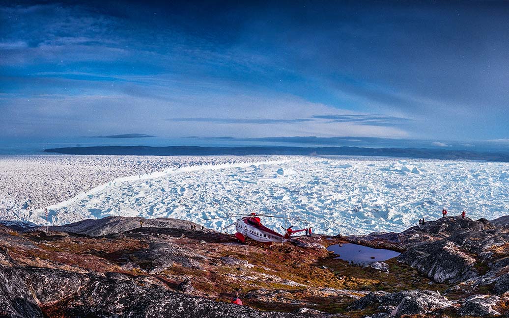 Flug über den Eisfjord zum Inlandeis